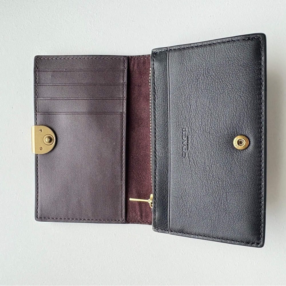 COACH Dreamer Leather Card Case Black Leather Wallet Card Holder - Picture 4 of 10